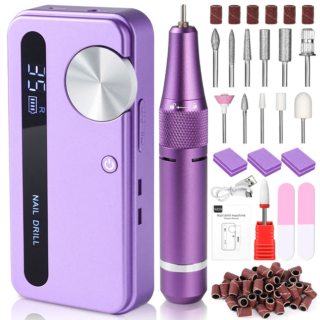 Ponceuse à ongles électrique 35 000 RPM – Rechargeable & portable