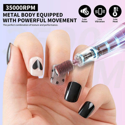 Ponceuse à ongles électrique 35 000 RPM – Rechargeable & portable
