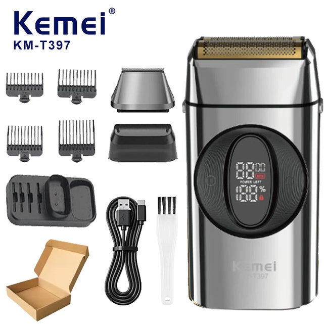 Kemei T397 Professional Hair for Men, Tondeuse à Barbe Étanche et Rechargeable
