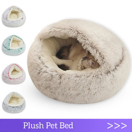Plush Cat & Dog Bed with Cover