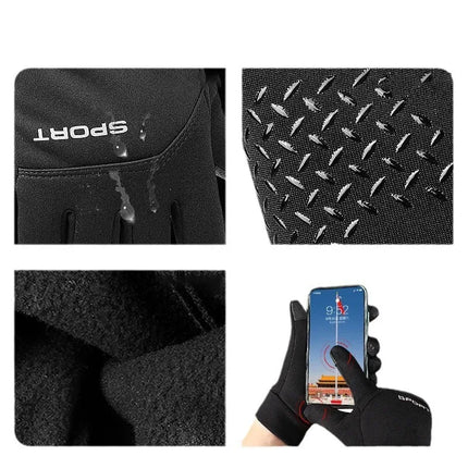 Screen Touch Non-Slip Full Fingers Gloves Unisex Outdoor  Sports Warm Gloves Men And Women