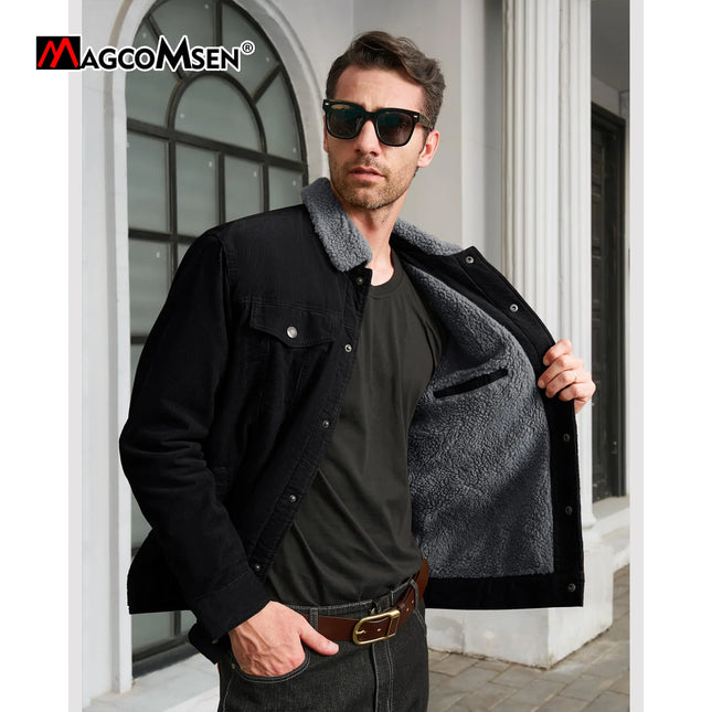 MAGCOMSEN 燈芯絨羊羔毛夾克