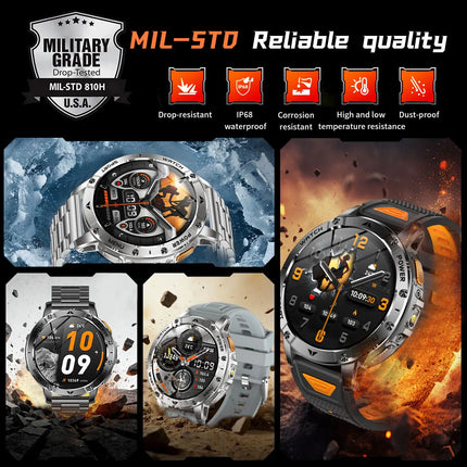 Military Sports Smart Watch with Flashlight