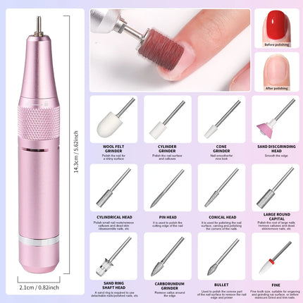 Ponceuse à ongles électrique 35 000 RPM – Rechargeable & portable