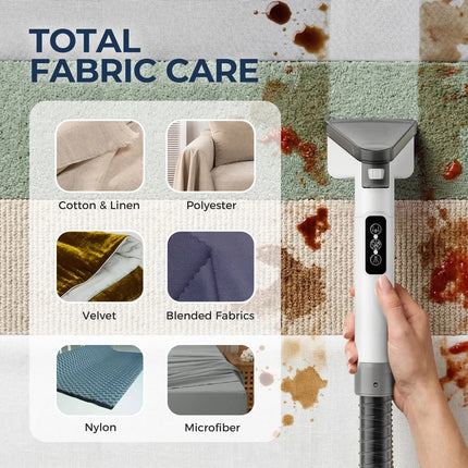 1300W Steam Carpet Cleaner 13kPa Suction 100°C Deep Stain Remover