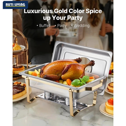 8 Qt Stainless Steel Chafing Dish Set 4 Pack