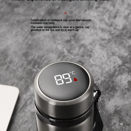 DIBELLAY – Thermos Inox 500 ml–1 L avec Affichage Température LED, Flacon Sous Vide Portable