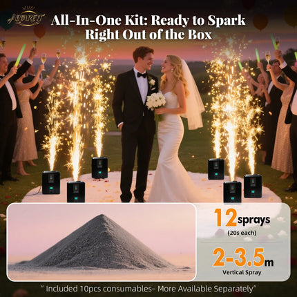 350W Mini Cold Spark Machine - Portable with Auto Cutoff,  Fountain Spark Effects for Stage/Wedding