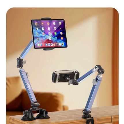 DIBELLAY – Support Tablette & Téléphone de Bureau Ultra Solide à Double Ventouse