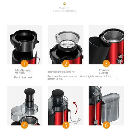 800W Fruit & Vegetable Juicer – Stainless Steel, Powerful & Easy Cleaning