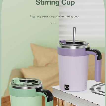 DIBELLAY – Tasse Magnétique Auto-Mélangeuse Rechargeable en Acier Inoxydable