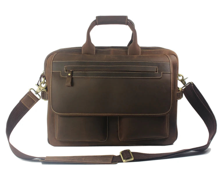 Vintage Men Leather Briefcase Tote Business bag