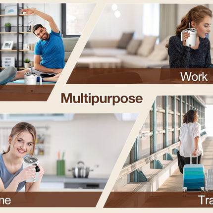 DIBELLAY – Tasse Magnétique Auto-Mélangeuse Rechargeable en Acier Inoxydable