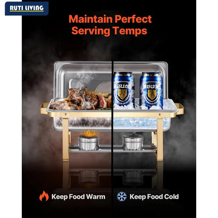 8 Qt Stainless Steel Chafing Dish Set 4 Pack