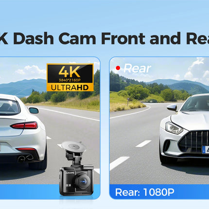 AZDOME Dash Cam GS63H Pro 4K+1080P 2.4" WiFi 6 GPS Car Camara
