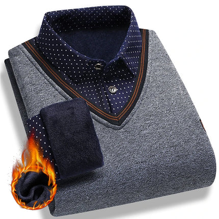 DIBELLAY Men’s Plush Two-Piece Pullover – Autumn/Winter