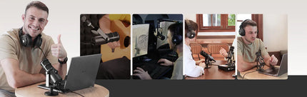 DIBELLAY Maono PD400X USB/XLR Microphone – All-Metal, Mute & Headphone, Podcast/Streaming