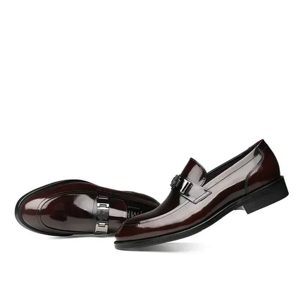 Dress Men's Shoes Premium Leather Glossy Casual Loafers