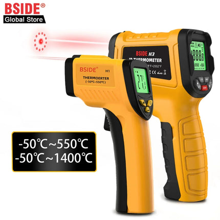 DIBELLAY BSIDE H3 Infrared Thermometer Gun – Digital Laser, -50~1400°C, Non-Contact Industrial Temperature Tester