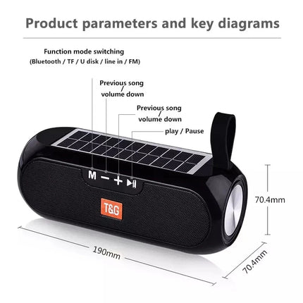 Solar FM Radio Bluetooth Speaker – Portable HiFi Bass