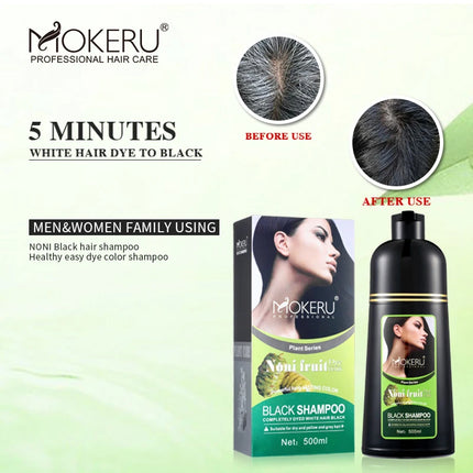 “Mokeru Organic Hair Dye Shampoo Black color