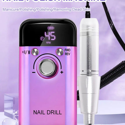 45,000 RPM Rechargeable Electric Nail Drill – Professional Portable Manicure Tool