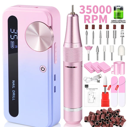 Ponceuse à ongles électrique 35 000 RPM – Rechargeable & portable