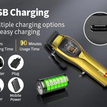 Kemei Professional Cordless Hair Clipper & Trimmer Set