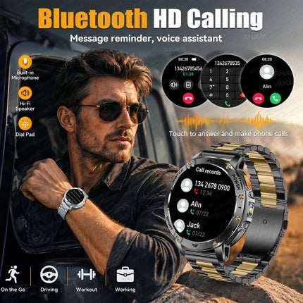 Military Sports Smart Watch with Flashlight