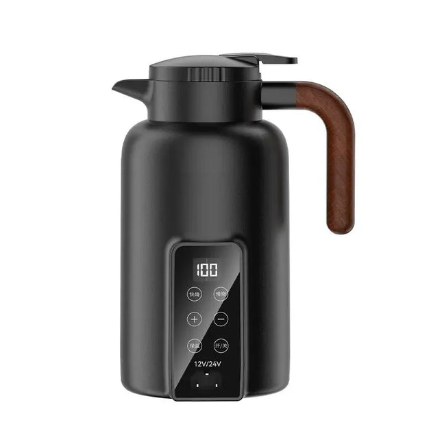 DIBELLAY – Chauffe-Tasse Électrique Voiture 12V/24V en Inox avec Affichage Digital