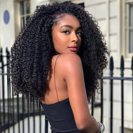 3-in-1 Afro Kinky Curly Half Wig – Human Hair, Glueless