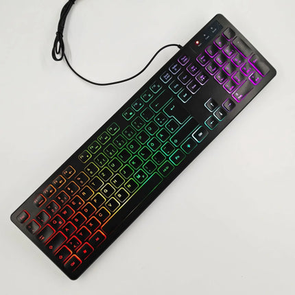 RGB Backlit Gaming Keyboard – Wired USB, Silent Keys
