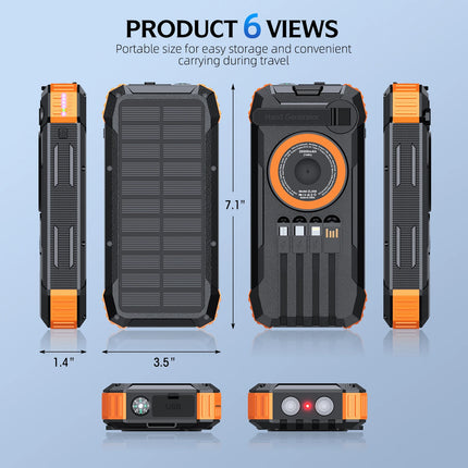100,000mAh Solar Power Bank with Hand Crank