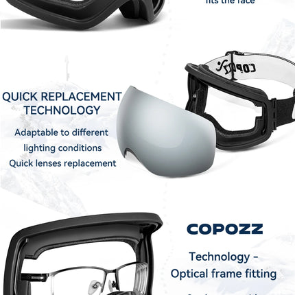 Frameless Anti-Fog Ski Goggles UV400 for Men & Women