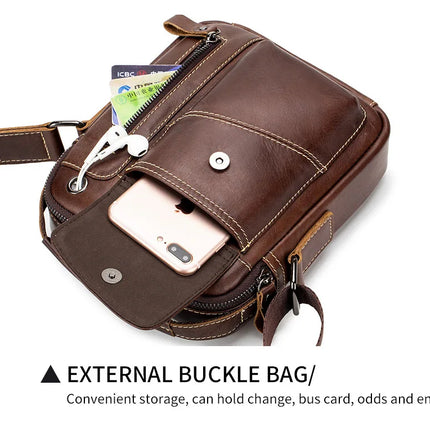 Men's Small Cowhide Single-shoulder Bag genuine leather fashion