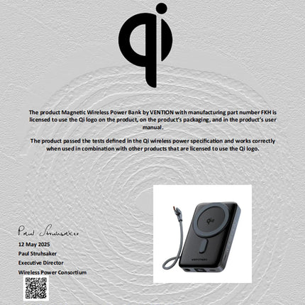 Dibellay Vention 35W Qi2 Magnetic 10000mAh Wireless Power Bank – 15W Fast Charger for iPhone 16/15/14