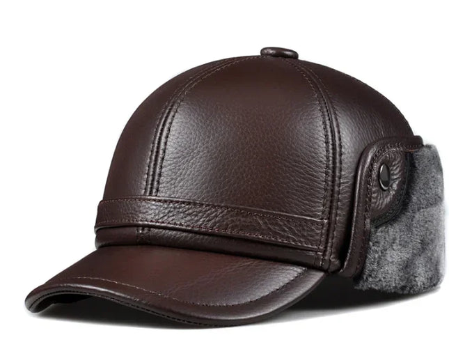 Winter Men's  Hat Thicken Leather