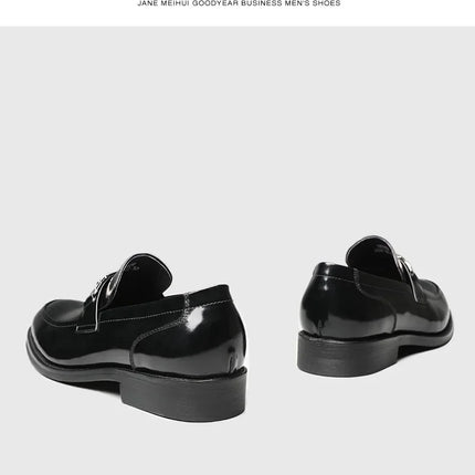 Dress Men's Shoes Premium Leather Glossy Casual Loafers