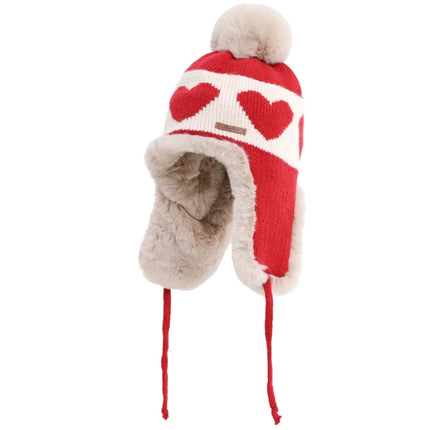 Women’s Heart Pom-Pom Beanie