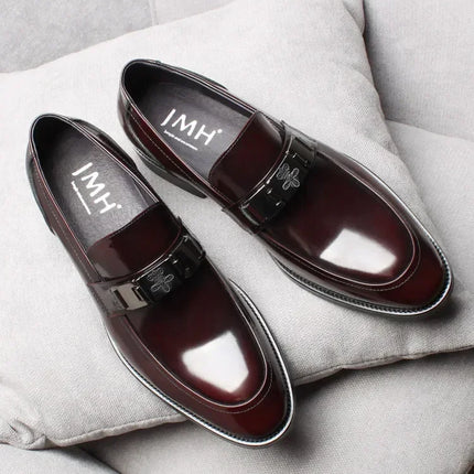 Dress Men's Shoes Premium Leather Glossy Casual Loafers
