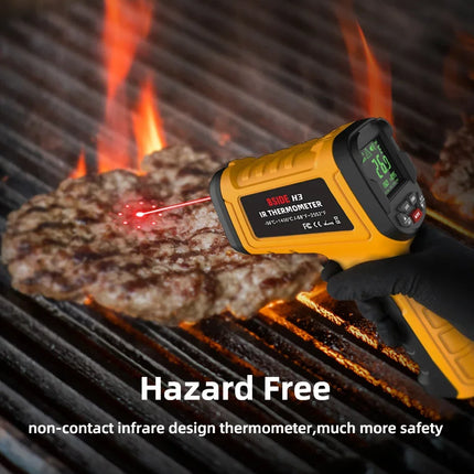 DIBELLAY BSIDE H3 Infrared Thermometer Gun – Digital Laser, -50~1400°C, Non-Contact Industrial Temperature Tester