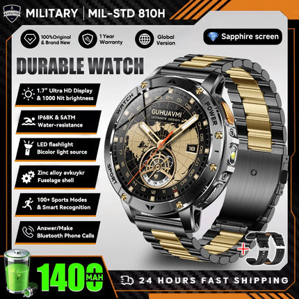 Military Sports Smart Watch with Flashlight