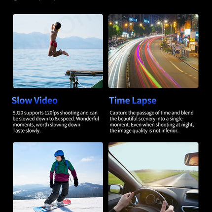 DIBELLAY SJCAM SJ20 4K Dual-Lens Action Camera – Anti-Shake, Waterproof, 5G WiFi, Touch Screen, Motion Detection