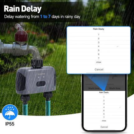 Insoma Automatic 2-Outlet Water Timer for Garden Irrigation & Sprinklers