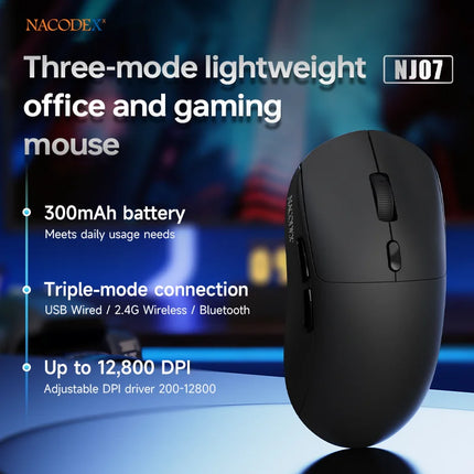 AJAZZ NJ07 Tri-Mode Gaming Mouse – 12800 DPI, Wireless & Wired