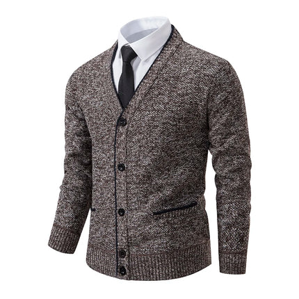 DIBELLAY Men’s V-Neck Knitted Cardigan – Autumn/Winter