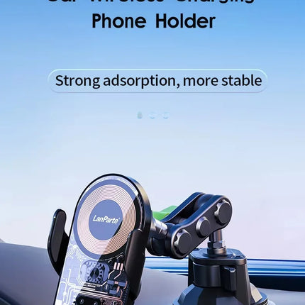 DIBELLAY LanParte – Support Voiture Sans Fil 15W avec Recharge Rapide Auto-Clamp