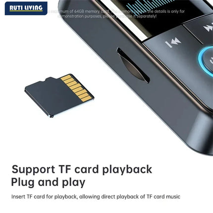 RUTI Bluetooth 5.4 Aux Adapter Audio Receiver Transmitter 3.5mm LED Display for Car/Home Stereo/Wired Headphones/Speaker/TV