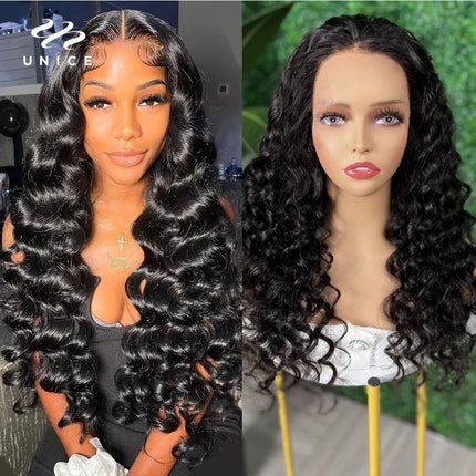 200% 250% Deep Wave 5x5 HD Lace Wig Human Hair Pre Plucked Full Human Hair Lace Wigs Match All Skin Tones