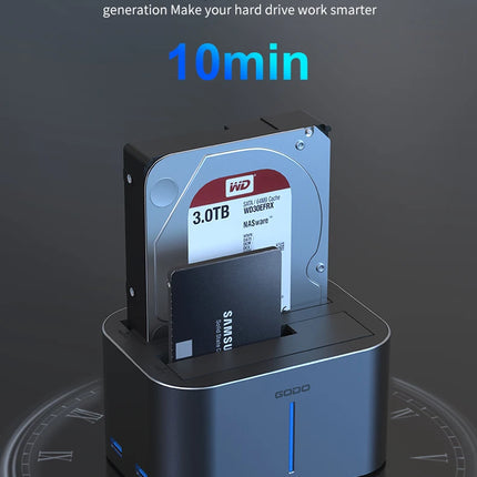 GODO USB 3.0 Dual Bay HDD Docking Station for SATA SSD & HDD